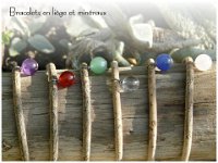 63.bracelet liege rond et perle en pierre minérale 18€